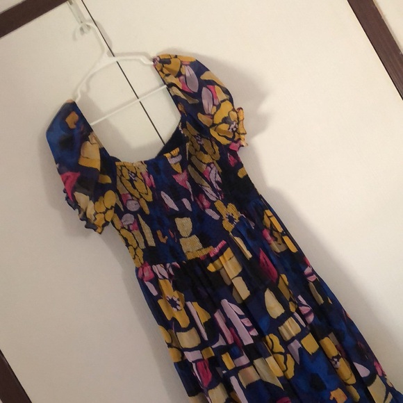 Woman’s Katy Ireland colorful stretchy spring abstract all over print maxi dress - Picture 7 of 17